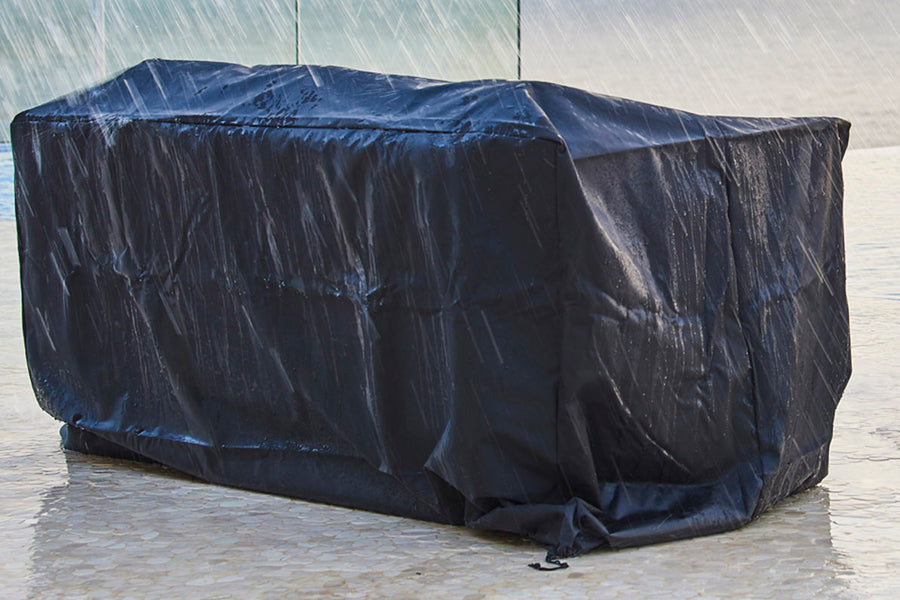 Horizon 2 Seater Sofa Module by Cane-Line, showing cover for horizon 2 seater sofa modules in live shot.