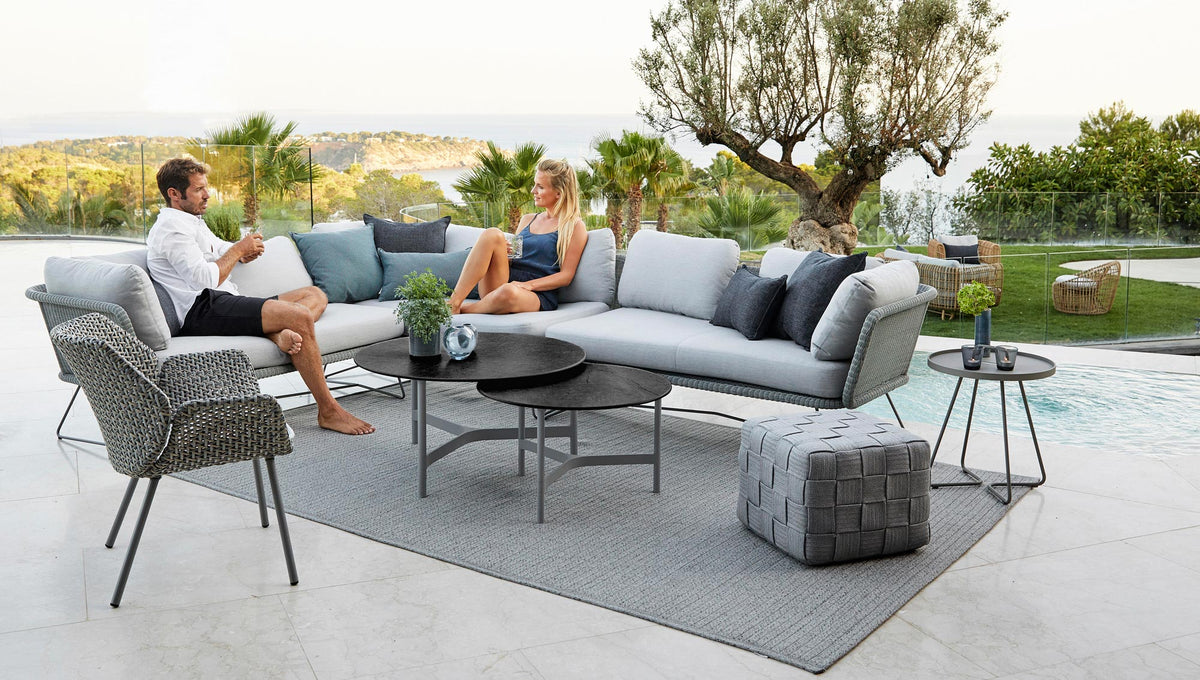 Horizon Lounge Configuration 1 by Cane-Line, showing horizon lounge configuration 1 in live shot.