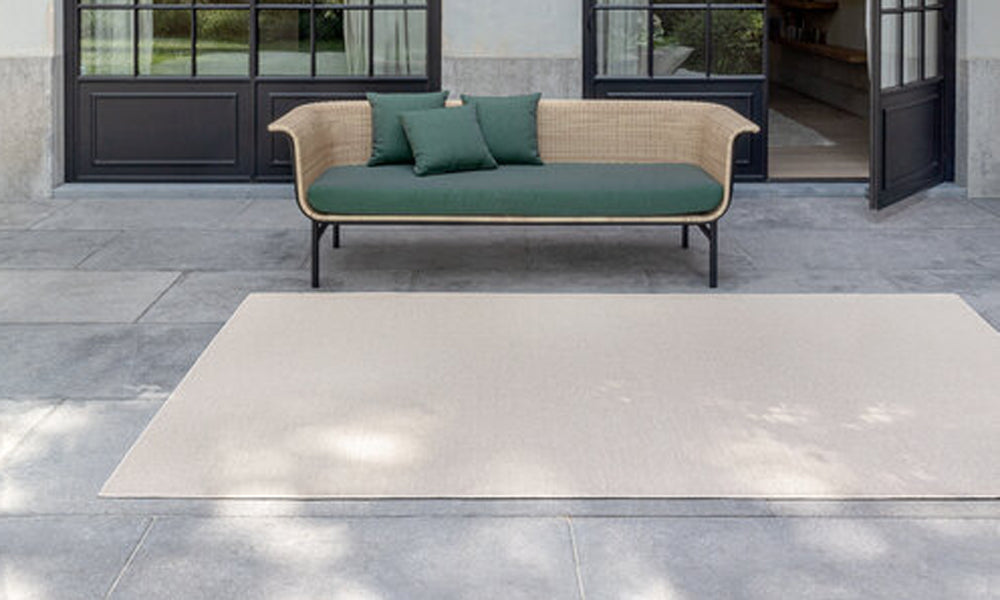 Relax Woven Rug by Ligne Pure, showing relax woven rug in live shot.