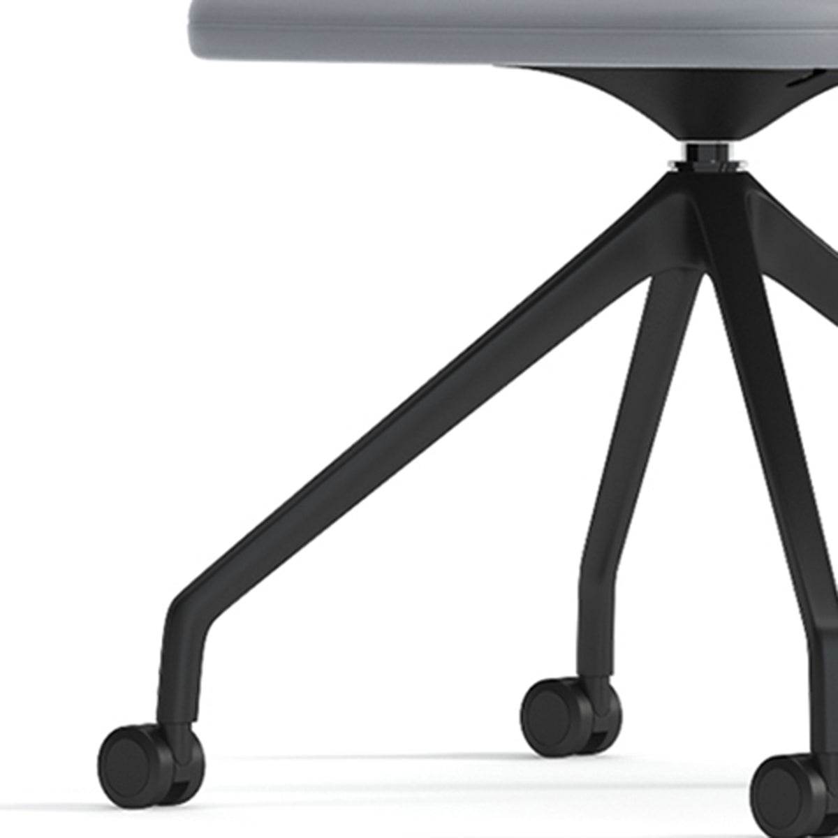 Host Swivel Arm Office Chair by Kollektiff, showing closeup view of host swivel arm office chair in 4-star pyramid with castors/category 2.