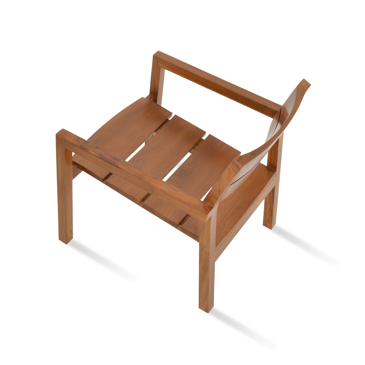 Hrant Lounge Armchair by SohoConcept, showing top view of hrant lounge armchair in teak wood/no seat cushion.