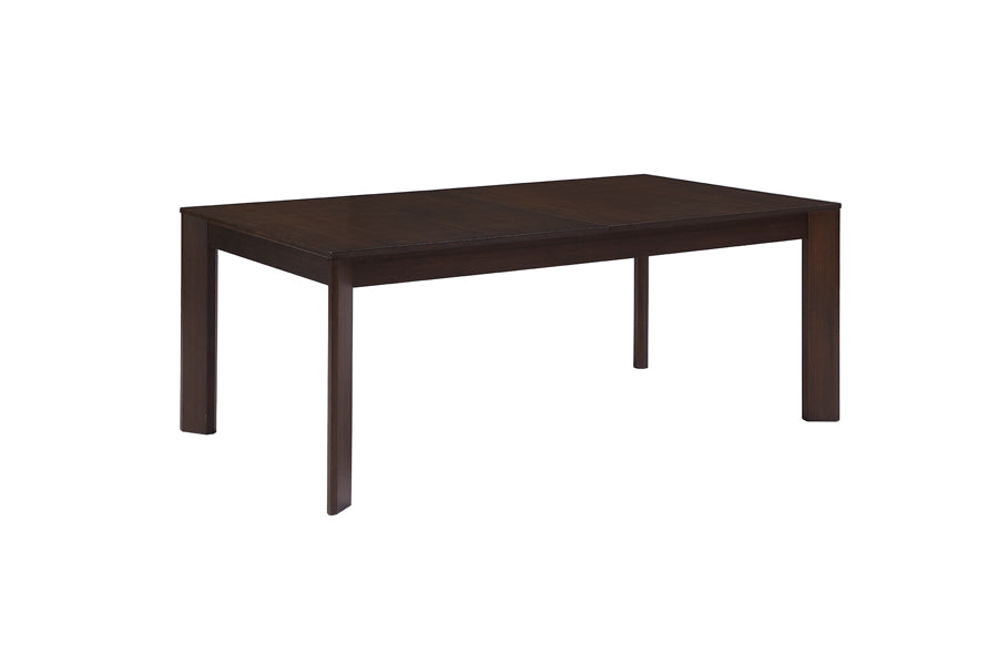 Hudson Extendable Dining Table by Greenington, showing angle view of hudson extendable dining table(closed) in black walnut.