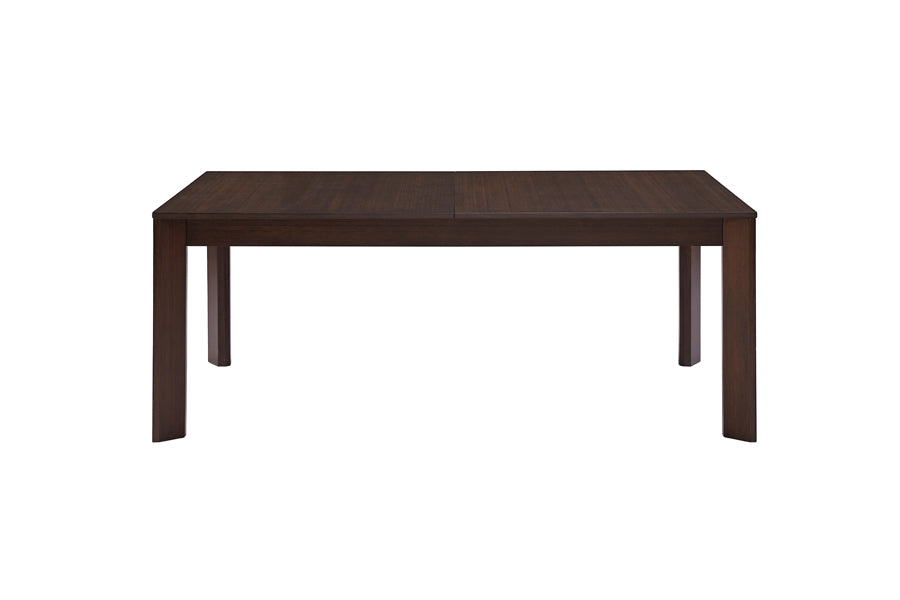 Hudson Extendable Dining Table by Greenington, showing front view of hudson extendable dining table(closed) in black walnut.