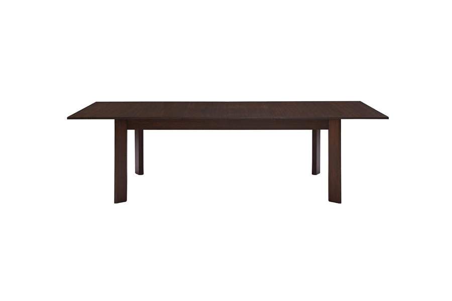 Hudson Extendable Dining Table by Greenington, showing front view of hudson extendable dining table in black walnut.