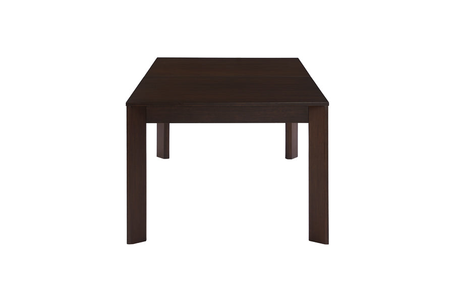 Hudson Extendable Dining Table by Greenington, showing side view of hudson extendable dining table in black walnut.