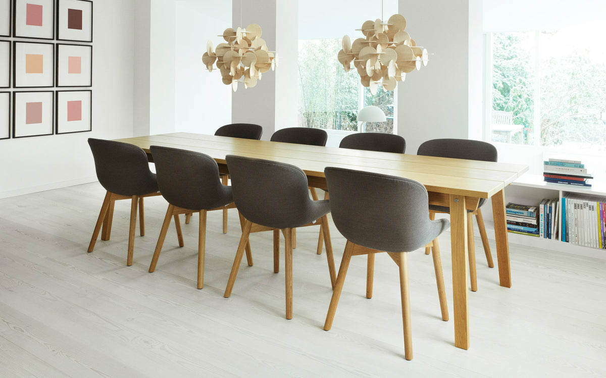 Hyg Full Upholstery Chair by Normann Copenhagen, showing hyg full upholstery chairs in live shot.