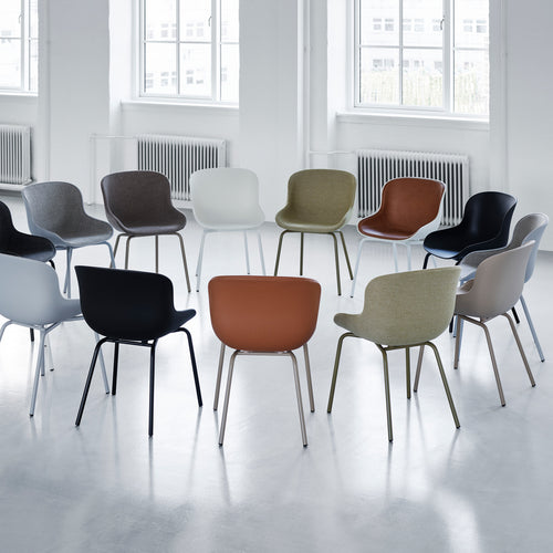 Hyg Full Upholstery Chair by Normann Copenhagen, showing hyg full upholstery chairs in live shot.