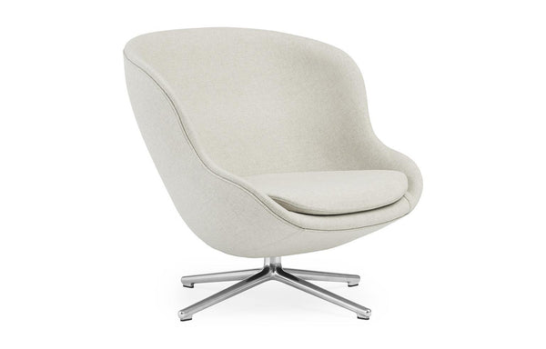 Hyg Lounge Swivel Chair by Normann Copenhagen - Low, Aluminum Legs, Group 2.