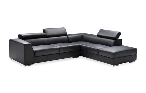 Icon Sectional Sofa by Mobital - Right Facing, Black Premium Leather.