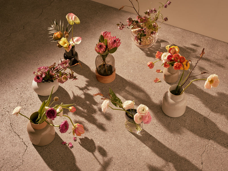 Ikebana Vase by Fritz Hansen, showing ikebana vase in lives hot.