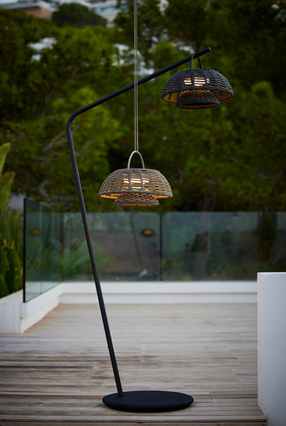 Illusion Hanging Lamp by Cane-Line, showing illusion hanging lamps in live shot.