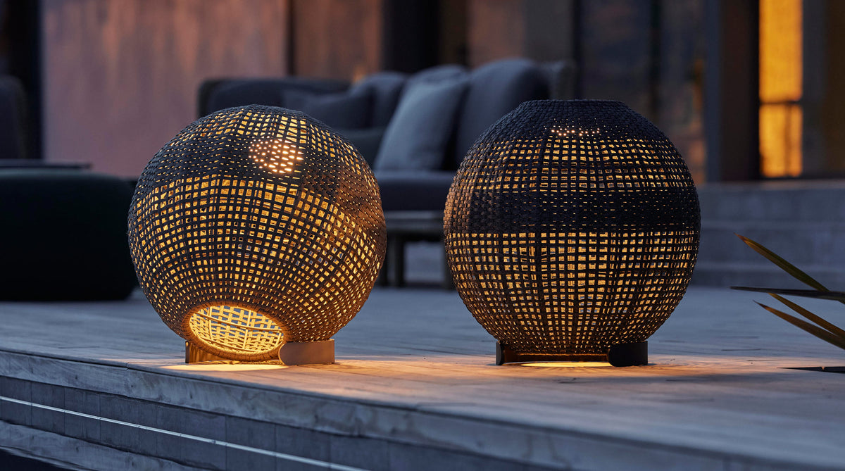 Illusion Lamp by Cane-Line, showing illusion lamps in live shot.