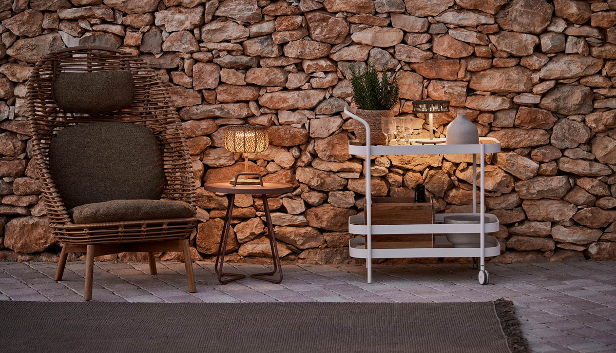 llusion Table Lamp by Cane-Line, showing illusion table lamps in live shot.