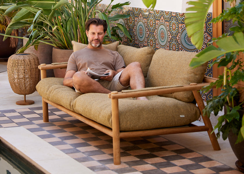 llusion Table Lamp by Cane-Line, showing illusion table lamp in live shot.
