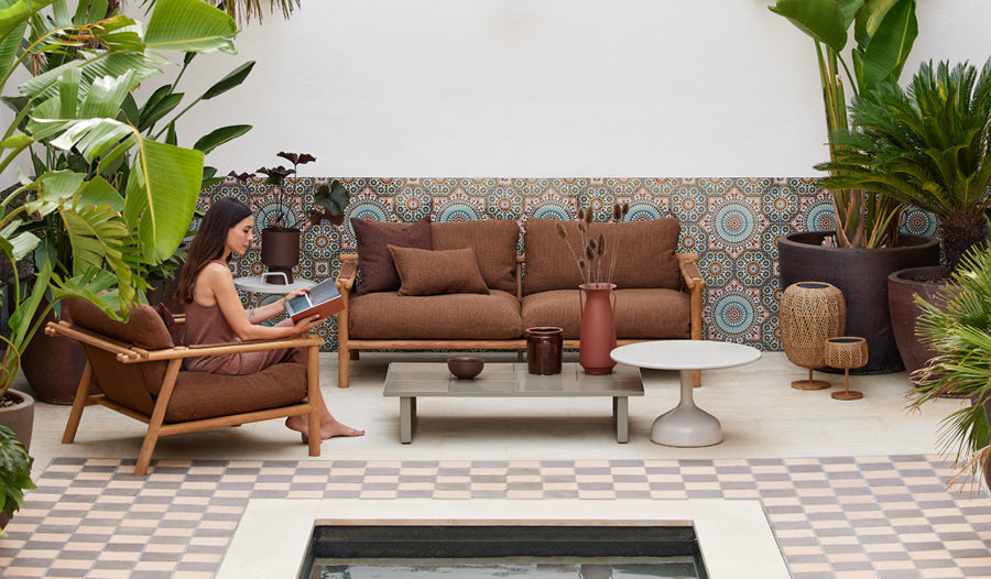 llusion Table Lamp by Cane-Line, showing illusion table lamps in live shot.