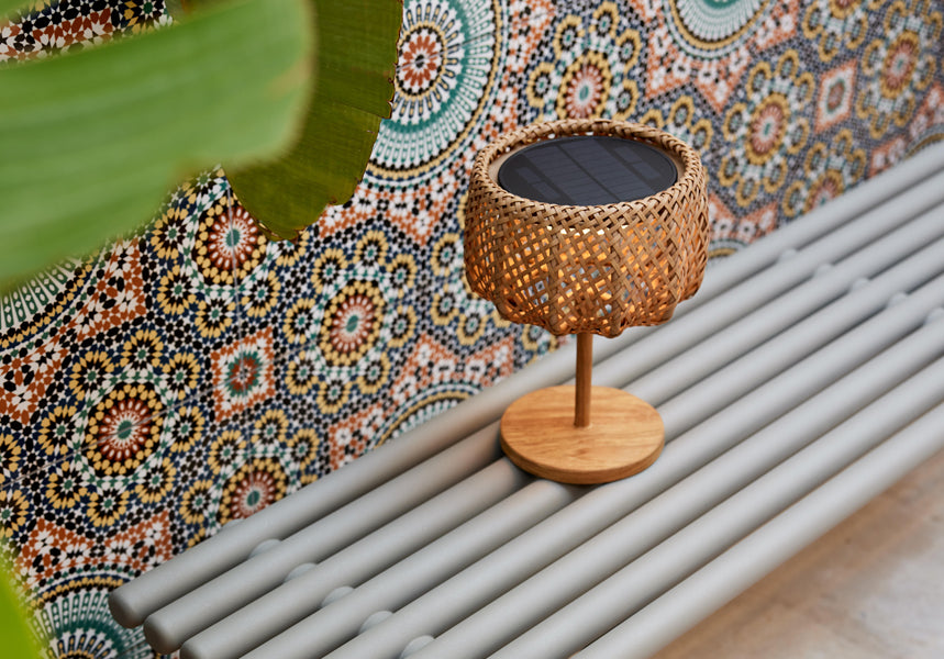 llusion Table Lamp by Cane-Line, showing illusion table lamp in live shot.