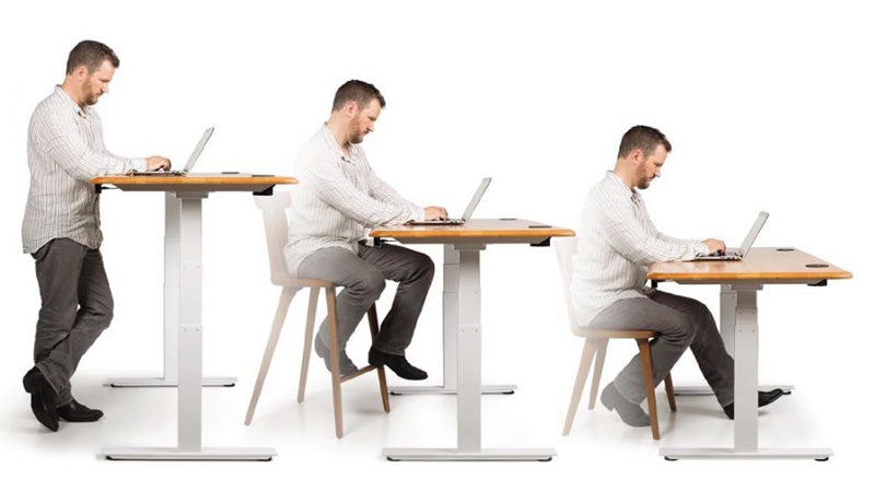 Invigo Sit-Stand Rectangle Desks by Copeland Furniture, showing invigo sit-stand rectangle desks in live shot.