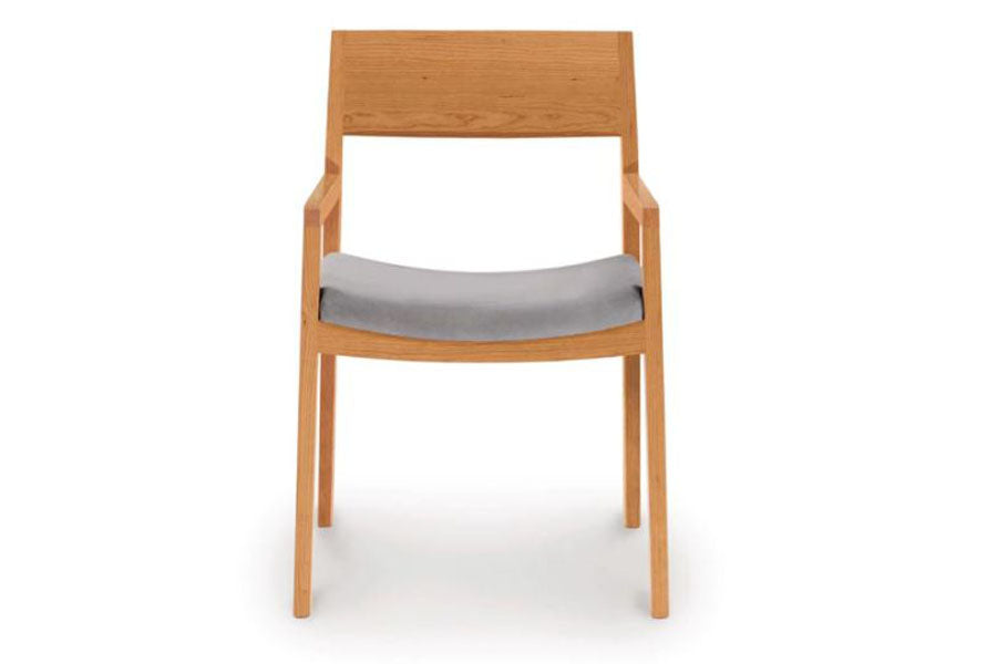 Iso ArmChair In Cherry by Copeland Furniture, showing front view of iso armchair In cherry.