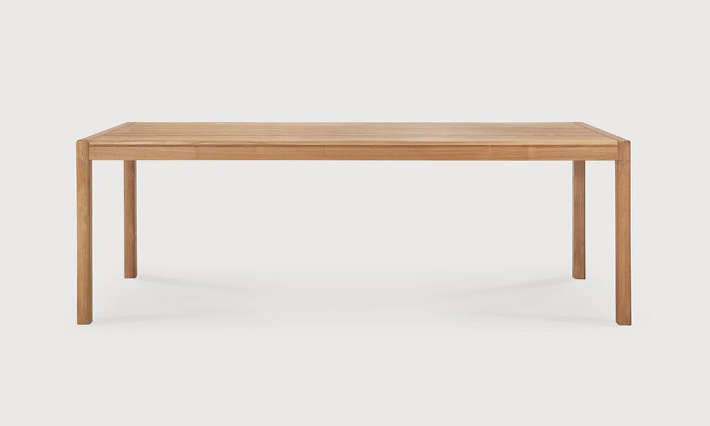 Jack Outdoor Dining Table by Ethnicraft, showing front view of jack outdoor dining table