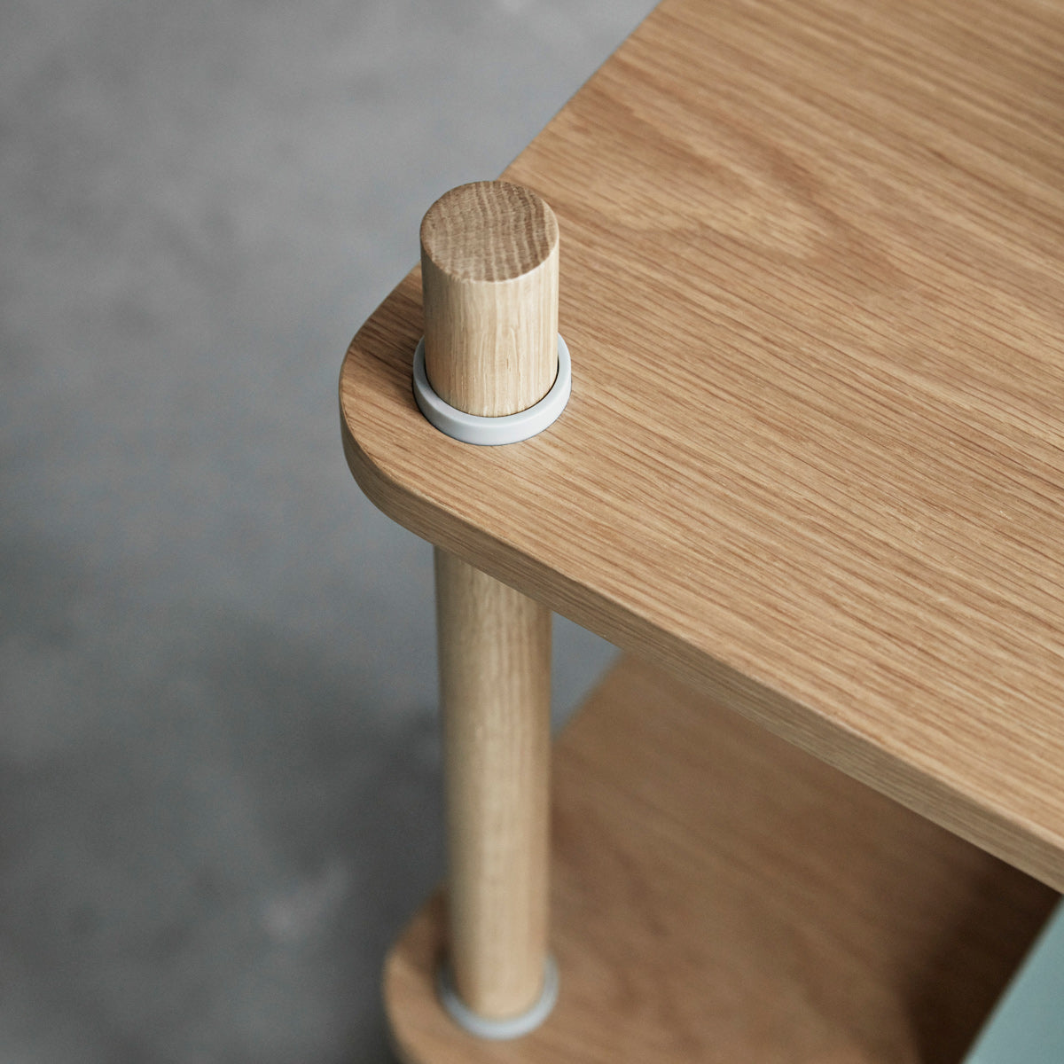 Jam Bookcase by Normann Copenhagen, showing closeup view of jam bookcase in live shot.