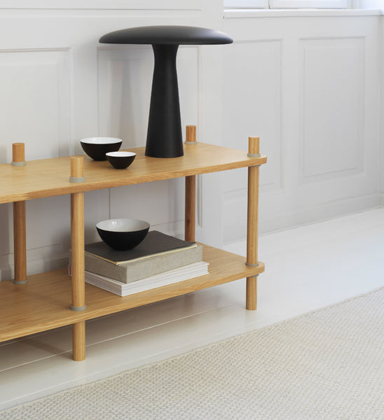 Jam Bookcase by Normann Copenhagen, showing closeup view of jam bookcase in live shot.
