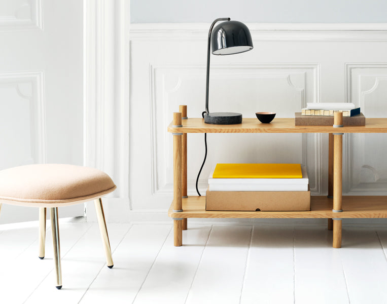 Jam Bookcase by Normann Copenhagen, showing closeup view of jam bookcase in live shot.