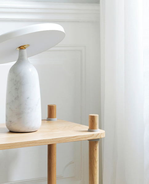 Jam Bookcase by Normann Copenhagen, showing closeup view of jam bookcase in live shot.