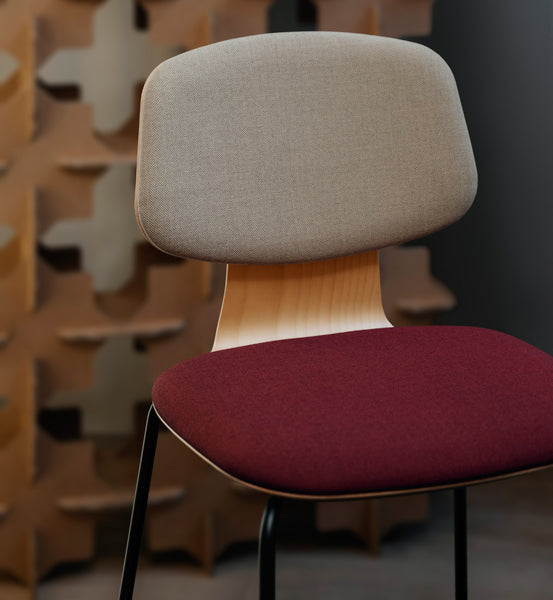 Jay 4 Legs Chair by Kollektiff, showing closeup view of jay 4 legs chair in live shot.