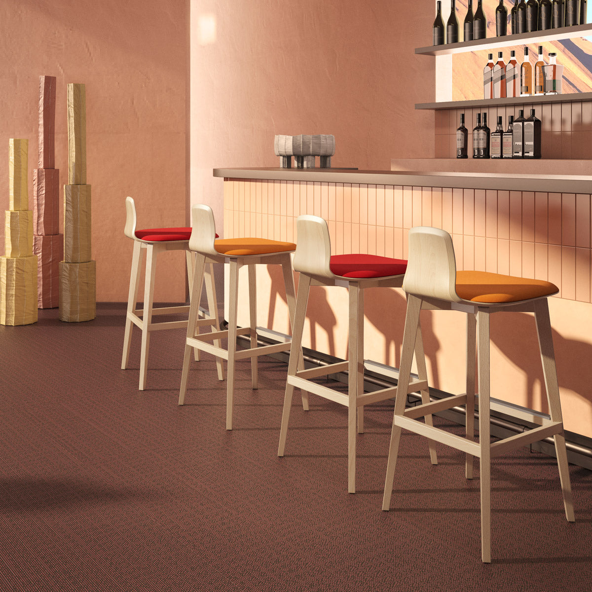 Jay Stool by Kollektiff, showing jay stools in live shot.