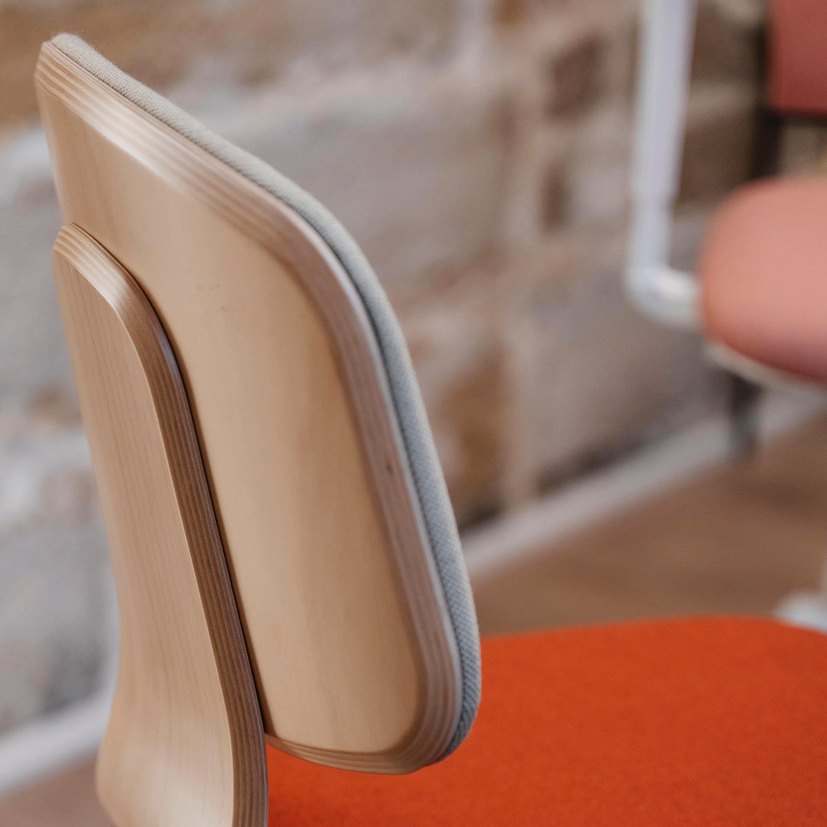 Jay Swivel Office Chair by Kollektiff, showing closeup view of jay swivel office chair in live shot.