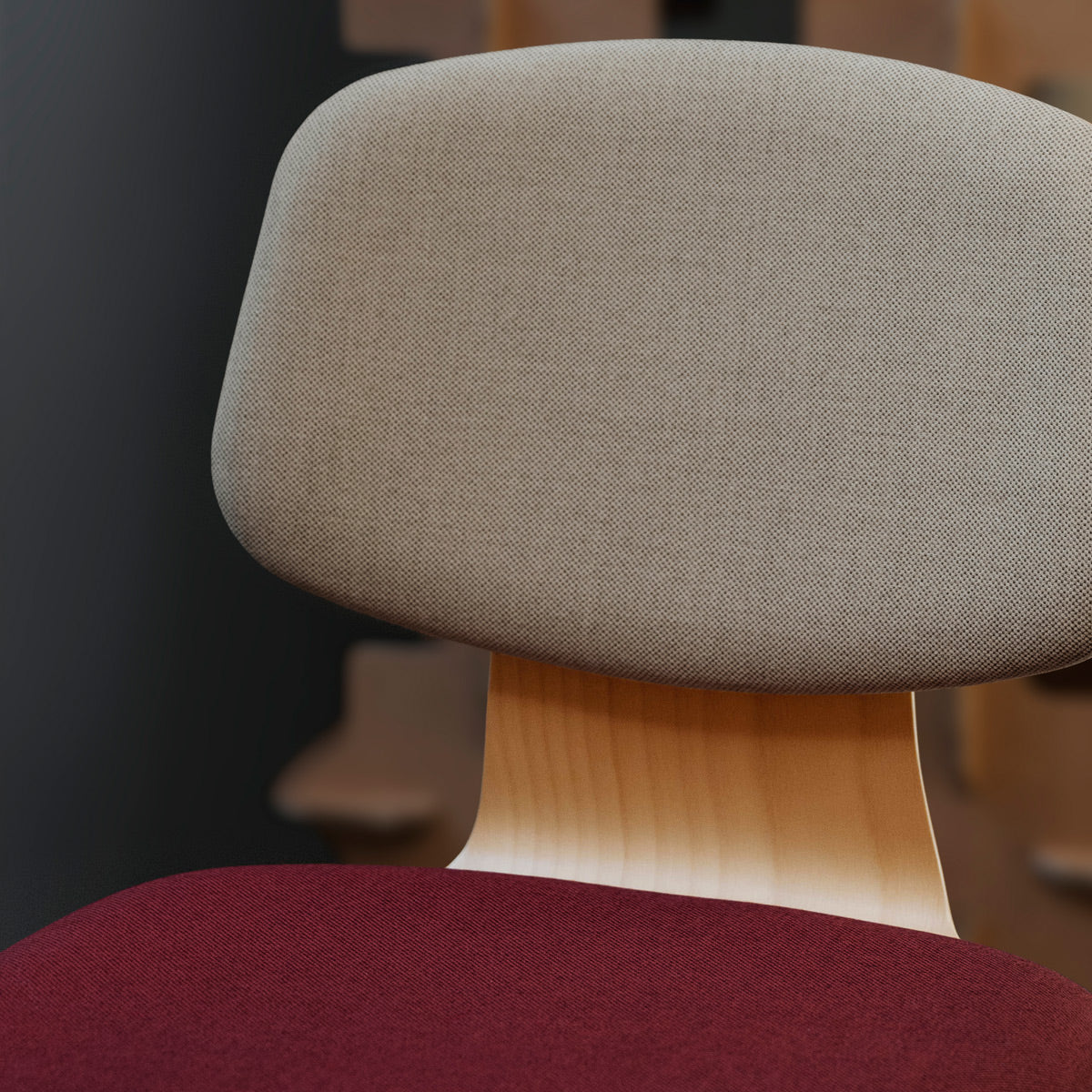 Jay Swivel Office Chair by Kollektiff, showing closeup view of jay swivel office chair in live shot.
