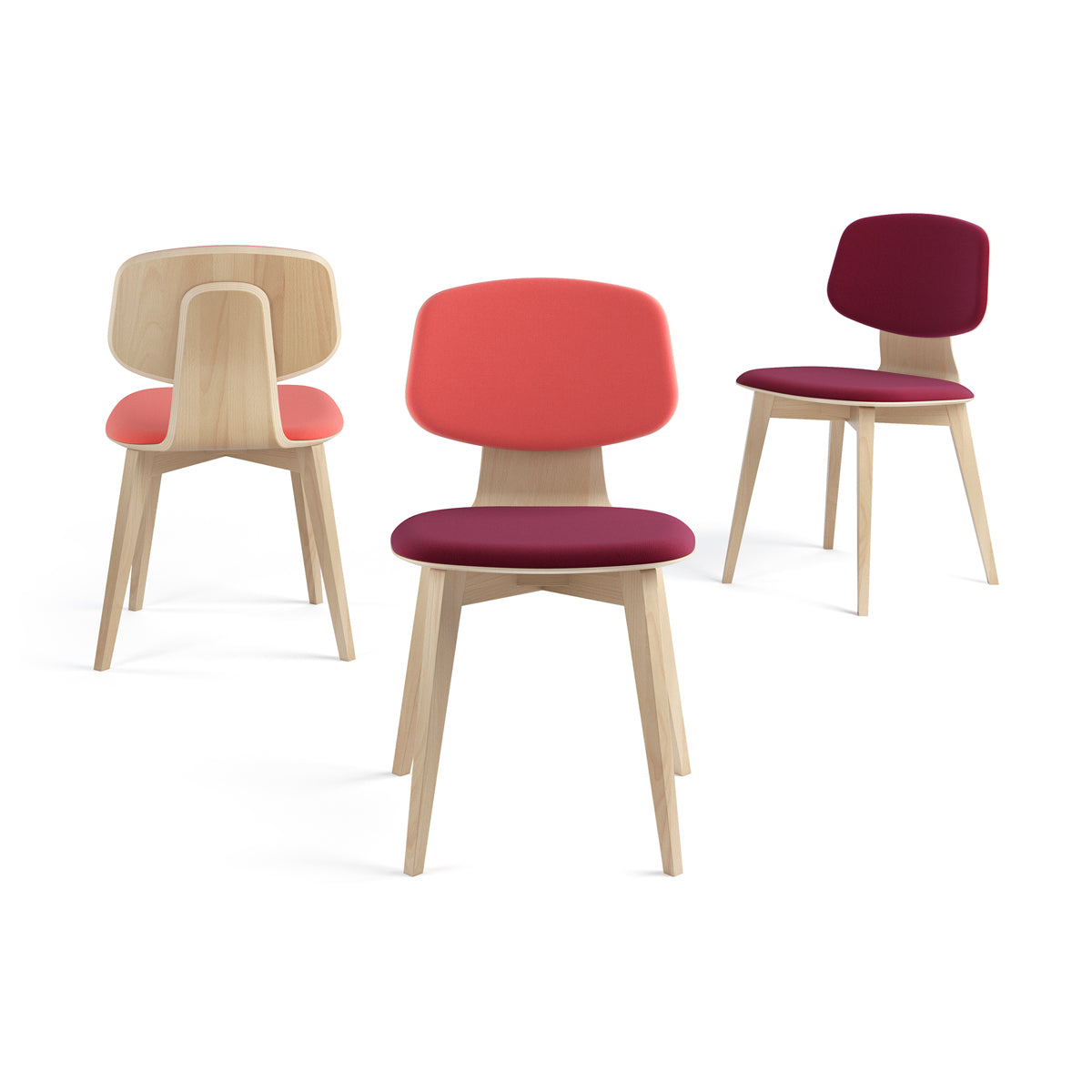 Jay Wood Chair by Kollektiff, showing different angle view of jay wood chairs in category 2/none.