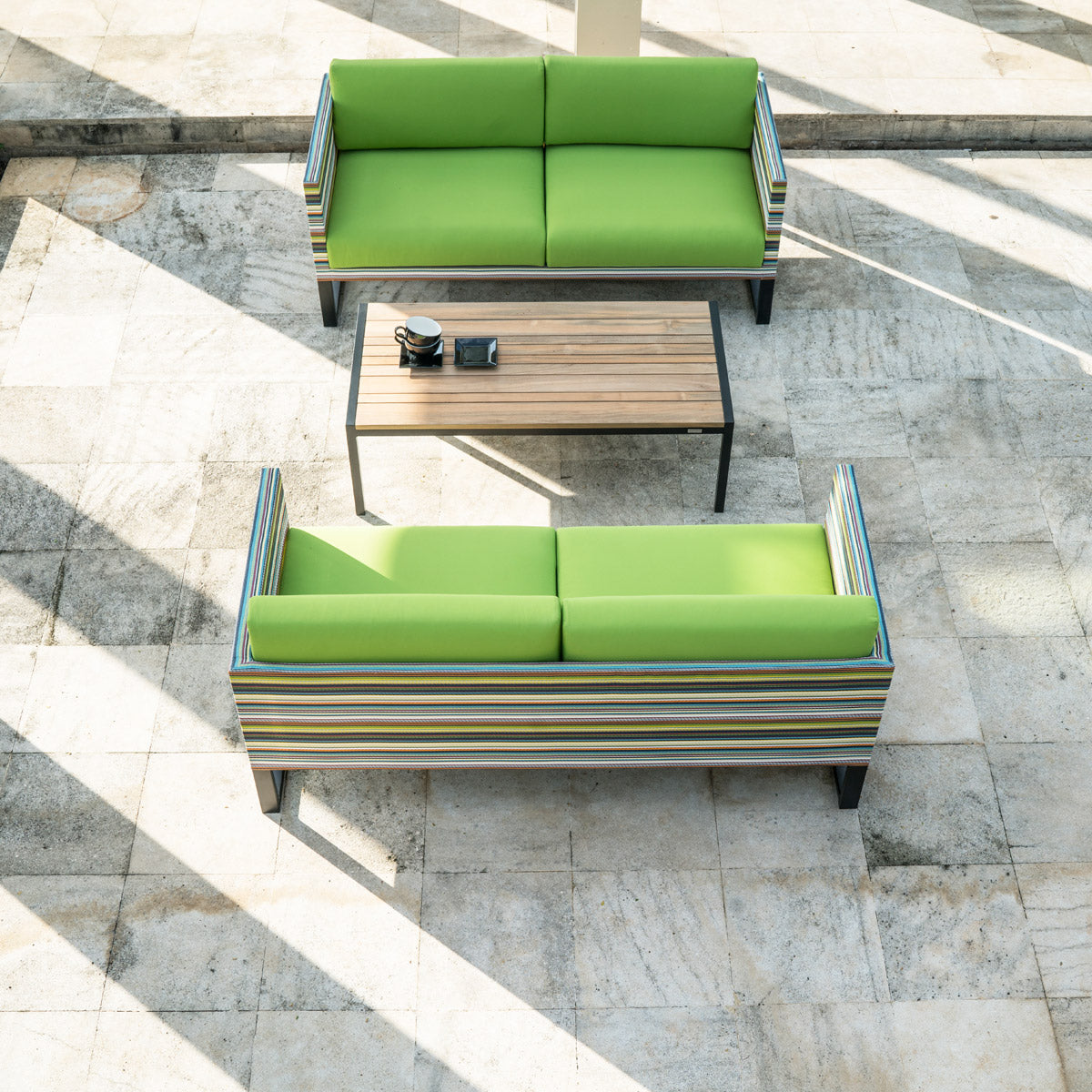 Jaydu Teak Coffee Table by Mamagreen, showing jaydu teak coffee table in live shot.
