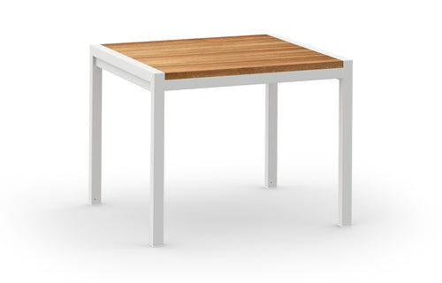 Jaydu Teak End Table by Mamagreen - White Sand Aluminum.