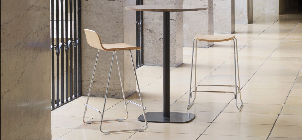 Just Barstool by Normann Copenhagen, showing just barstools in live shot.
