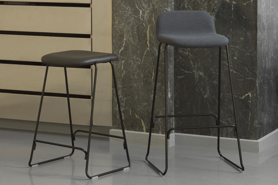Just Full Upholstery Barstool by Normann Copenhagen, showing just full upholstery barstool in live shot.