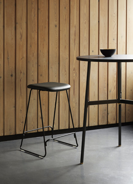 Just Full Upholstery Barstool by Normann Copenhagen, showing just full upholstery barstool in live shot.