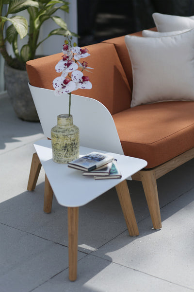Kaat Teak Side Table by Mamagreen, showing kaat teak side table in live shot.