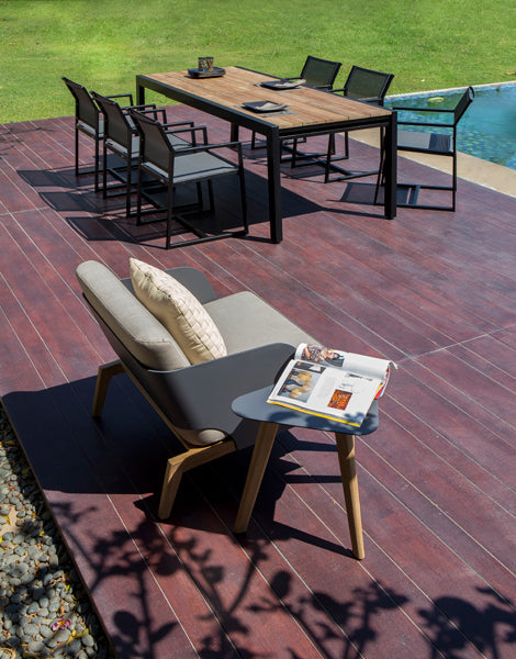 Kaat Teak Side Table by Mamagreen, showing kaat teak side table in live shot.