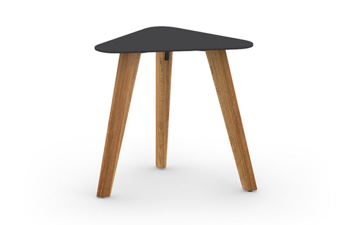 Kaat Teak Side Table by Mamagreen - Iron Black Ultra Durable Aluminum.