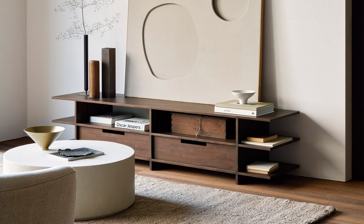 Kabuki TV Cupboard by Ethnicraft, showing kabuki tv cupboard in live shot.