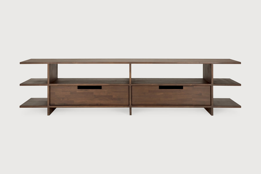 Kabuki TV Cupboard by Ethnicraft, showing front view of kabuki tv cupboard in studio shot.
