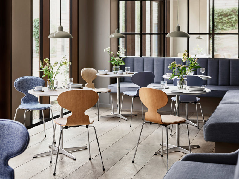 Kaiser Idell Pendant by Fritz Hansen, showing kaiser idell pendants in live shot.