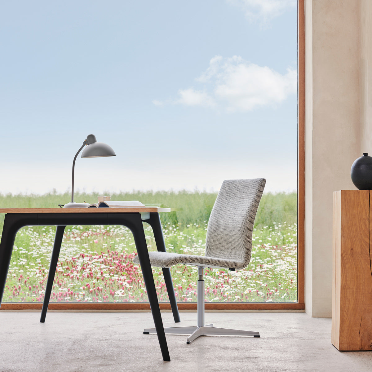Kaiser Idell Table Lamp by Fritz Hansen, showing kaiser idell table lamp in live shot.