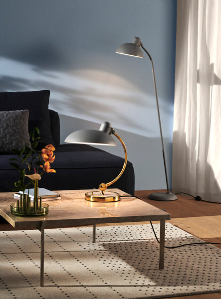 Kaiser Idell Table Lamp by Fritz Hansen, showing kaiser idell table lamp in live shot.