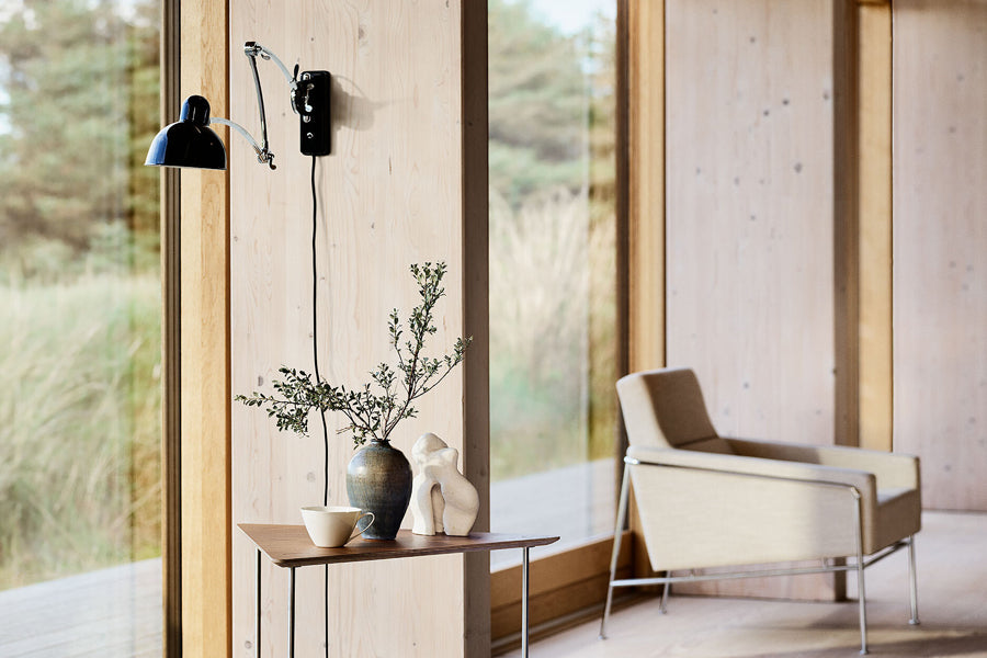 Kaiser Idell Wall Lamp by Fritz Hansen, showing kaiser idell wall lamp in live shot.