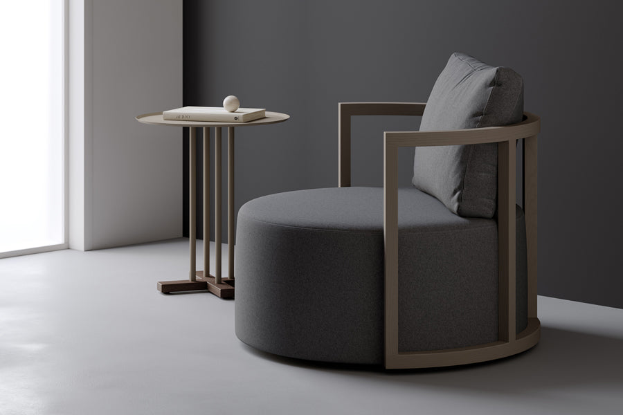 Kav Swivel Lounge Chair by B&T, showing kav swivel lounge chair in live shot.