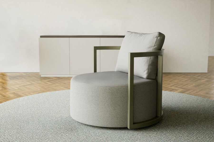 Kav Swivel Lounge Chair by B&T, showing kav swivel lounge chair in live shot.