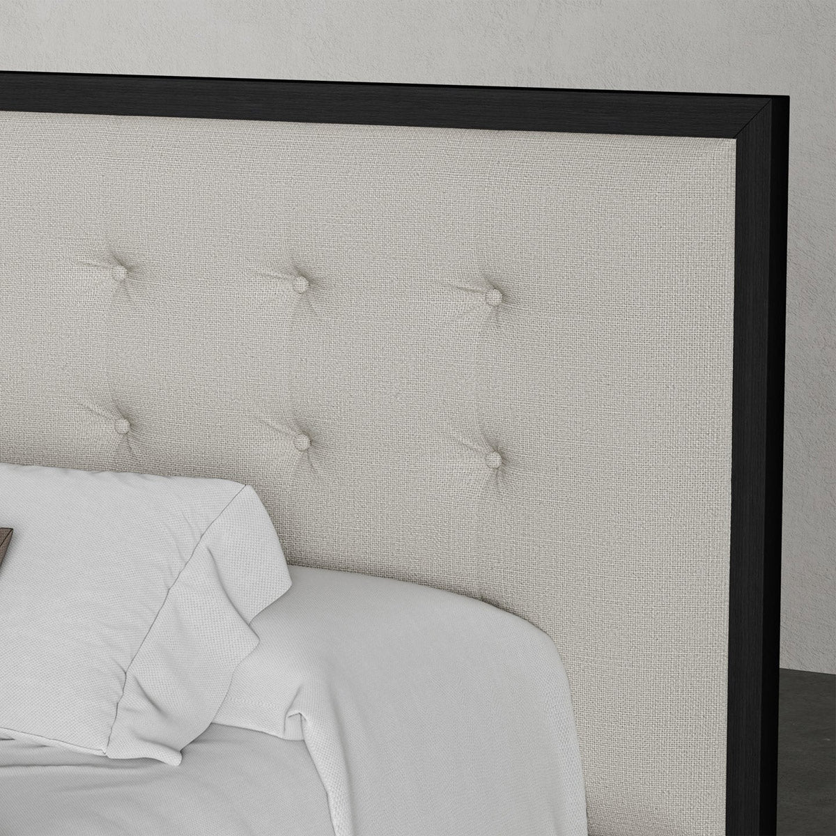 Kellen Bed by Viesso, showing closeup view of kellen bed in live shot.
