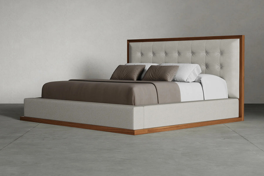 Kellen Bed by Viesso, showing kellen bed in live shot.